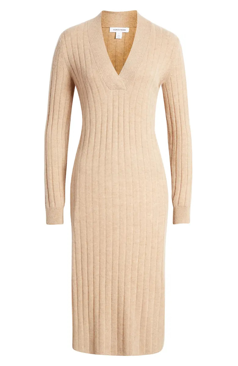 Long Sleeve Cashmere Midi Sweater Dress | Nordstrom