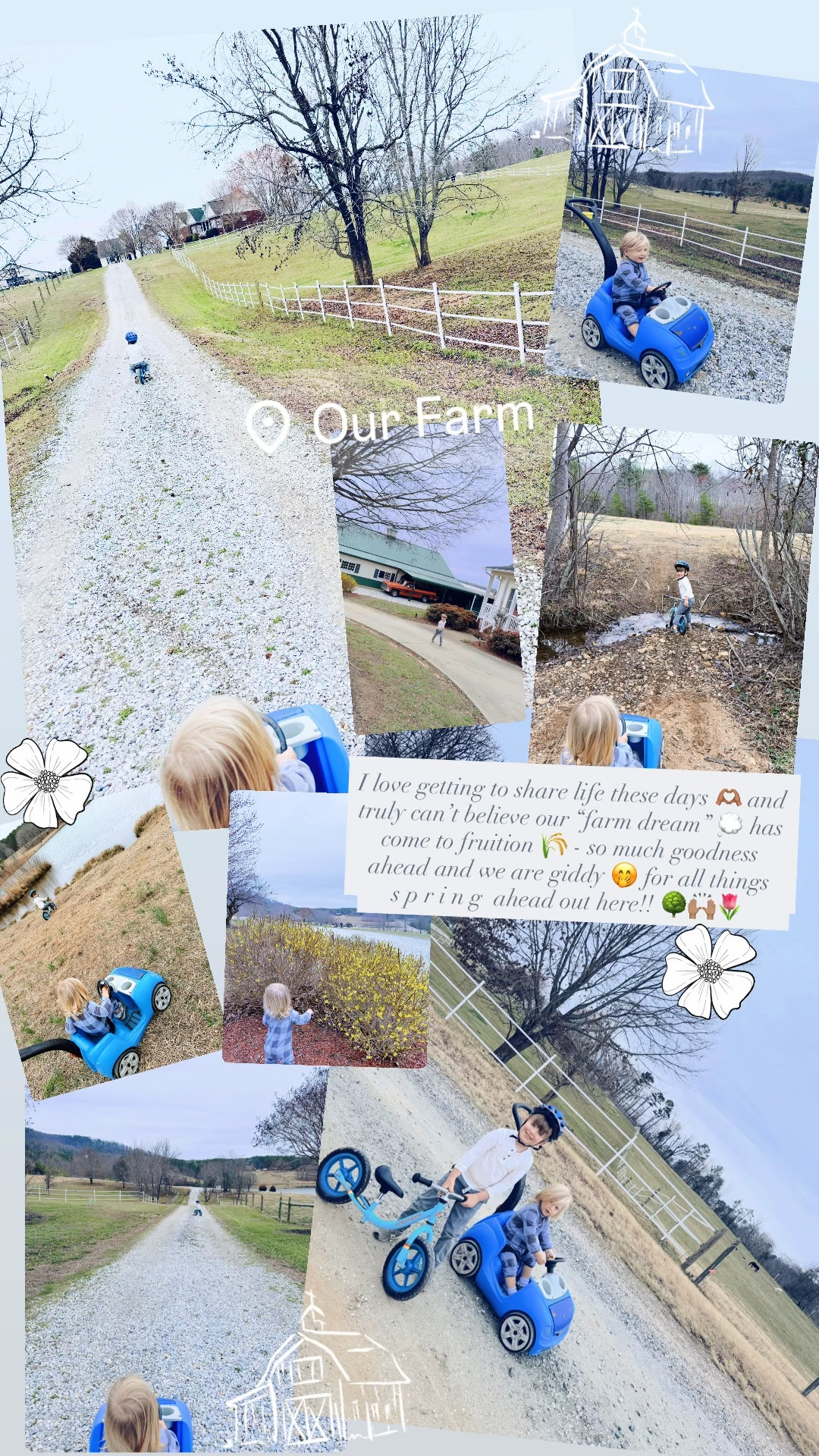 I love getting to share life these days 🫶🏽 and truly can’t believe our “farm dream” 💭 has come to fruition 🌾 - so much goodness ahead and we are giddy 🤭 for all things  s p r i n g  ahead out here!! 🌳🙌🏽🌷