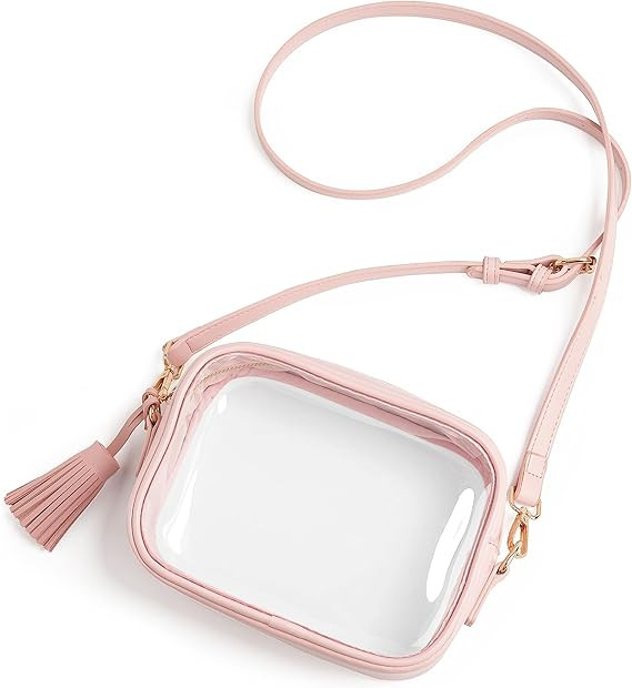 Yarnic Clear Bag Stadium Approved, PVC Clear Crossbody Purse Small Clear Crossbody Bag with Adjus... | Amazon (US)
