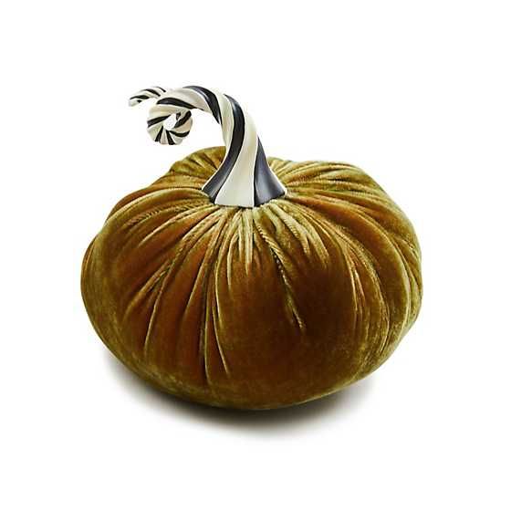 Autumnology Coffee Twisted Stem Velvet Pumpkin | MacKenzie-Childs