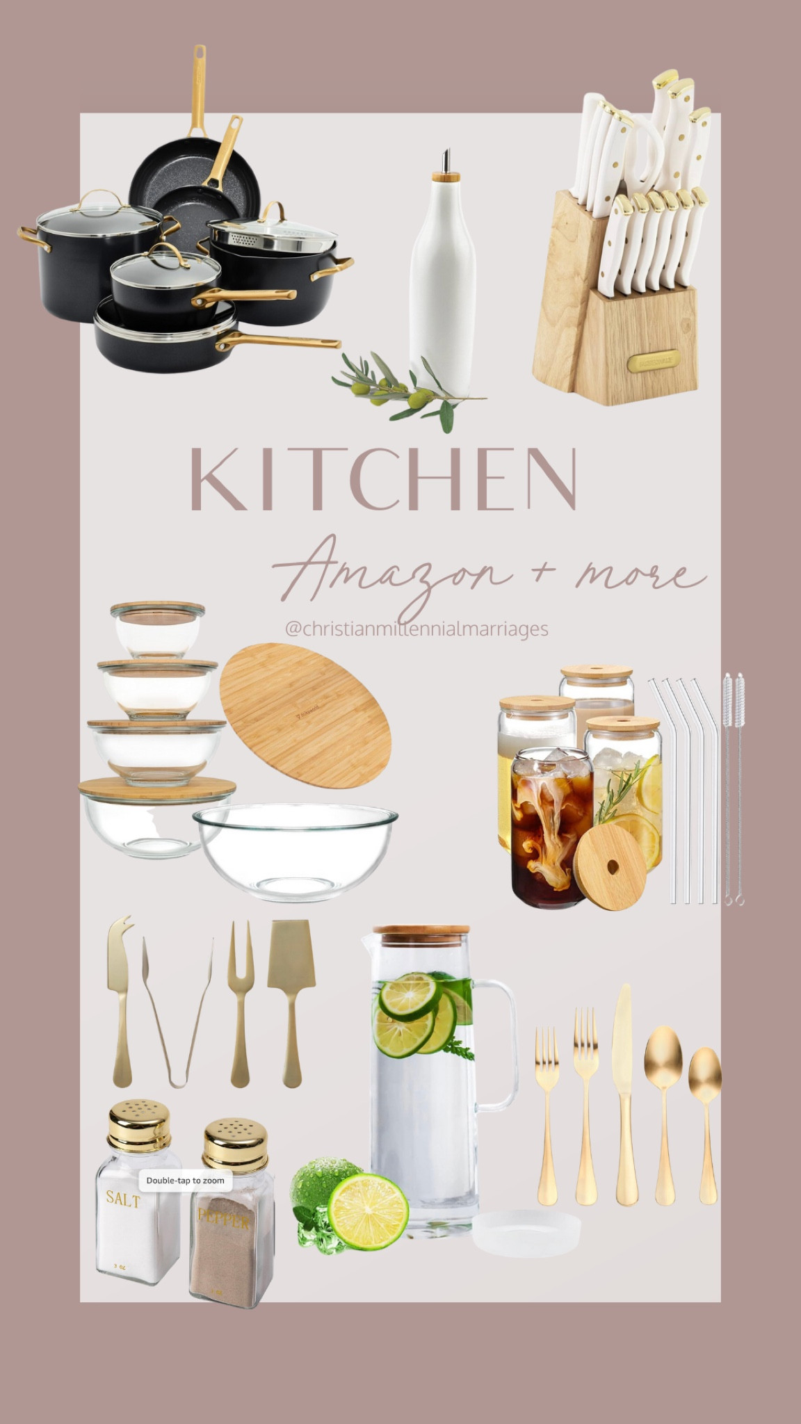 White & gold kitchen essentials from Amazon & Target!