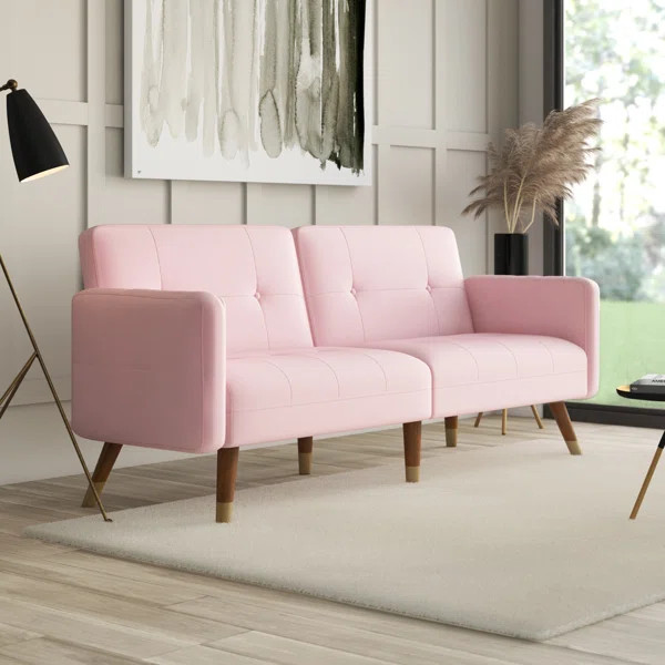 Amadi 79'' Velvet Square Arm Sleeper | Wayfair North America