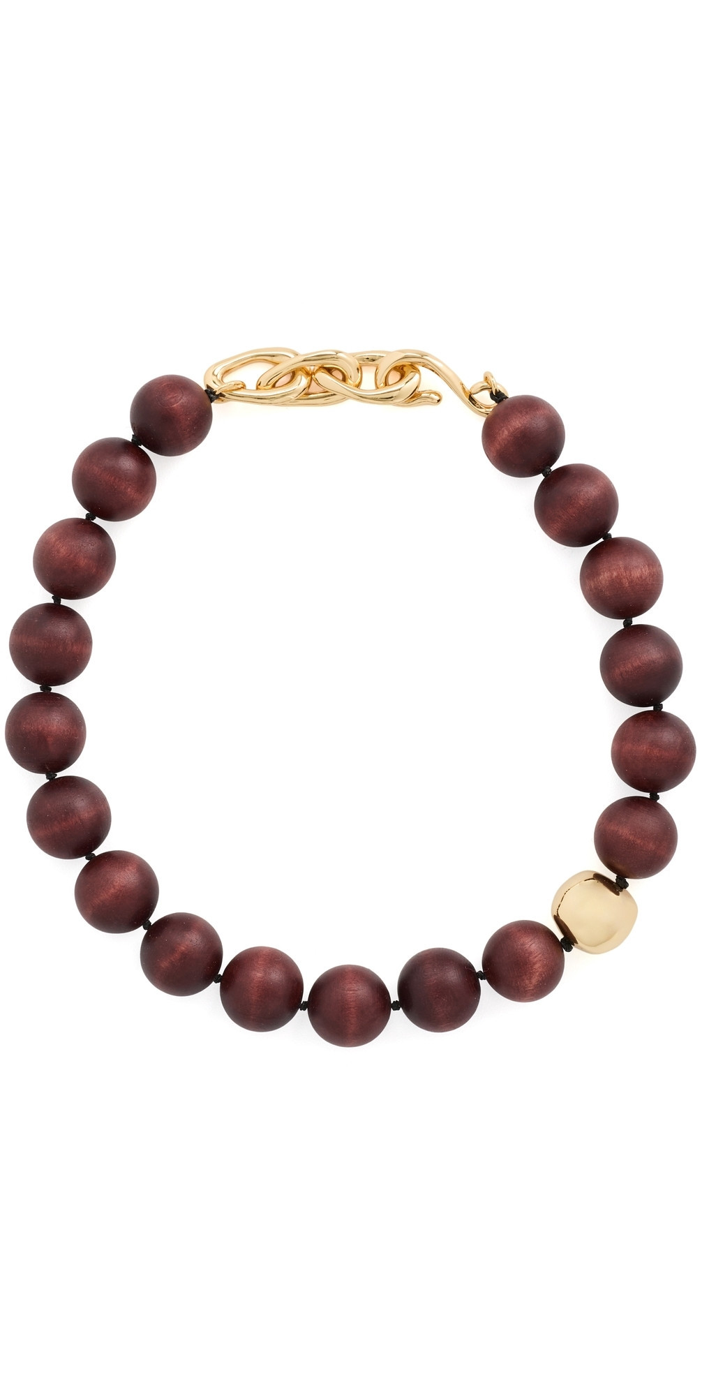 Madewell Madewell x Shopbop Oversized Wood Beaded Choker Necklace Antique Gold One Size | Shopbop