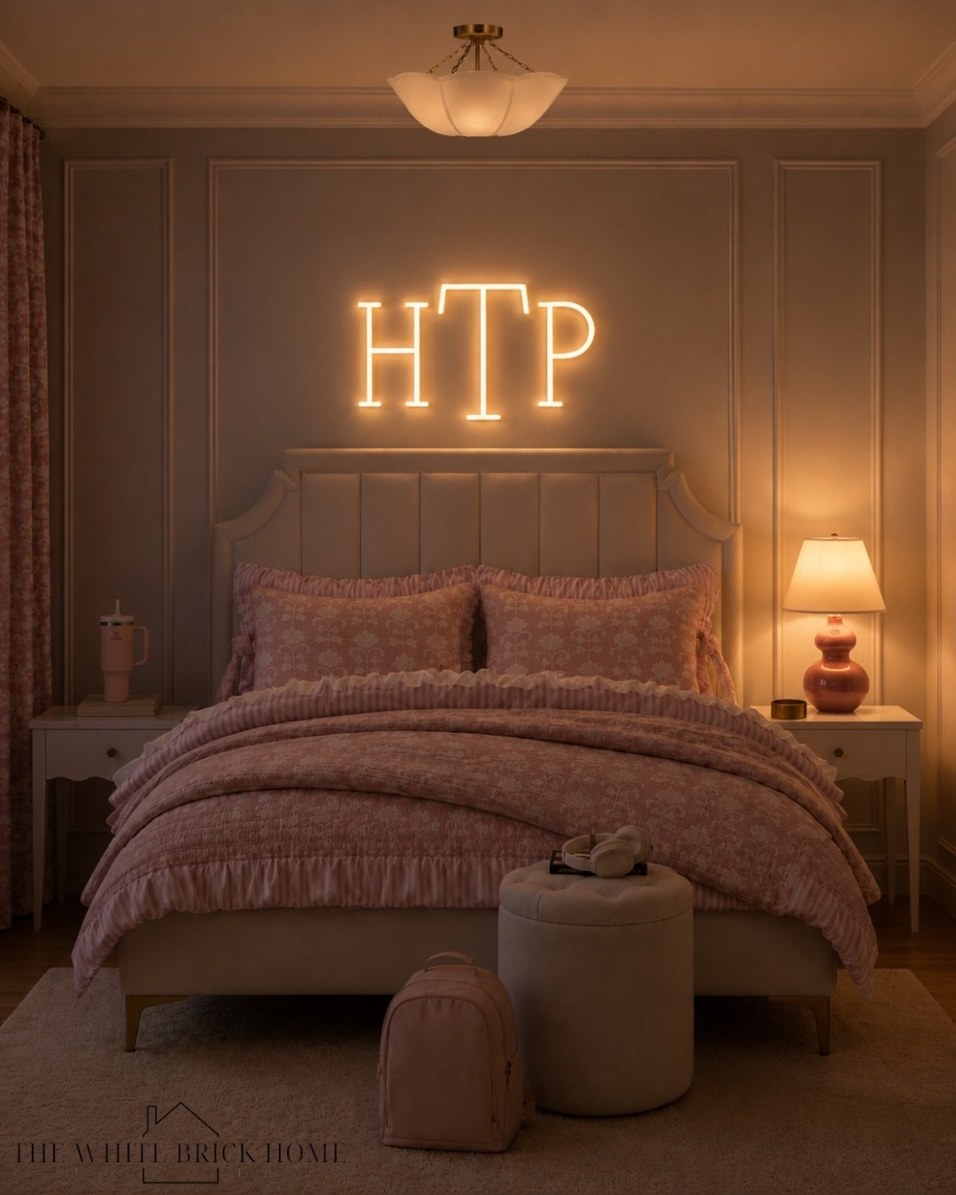 A pink preppy bedroom moment, styled two ways — soft and bright by day, cozy and glowing by night. 💗✨
From the ruffled bedding to the custom neon and layered trim details, this room is giving sweet, polished, tween-girl perfection.

#LTKHome #LTKKids #LTKSaleAlert