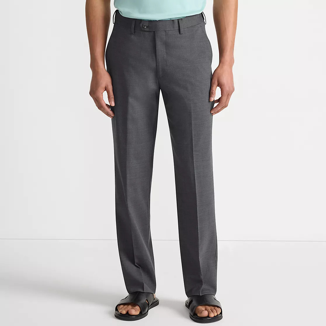 Men's Comfort Waist Year'rounder Stretch Wool Dress Pants | Lands' End (US)