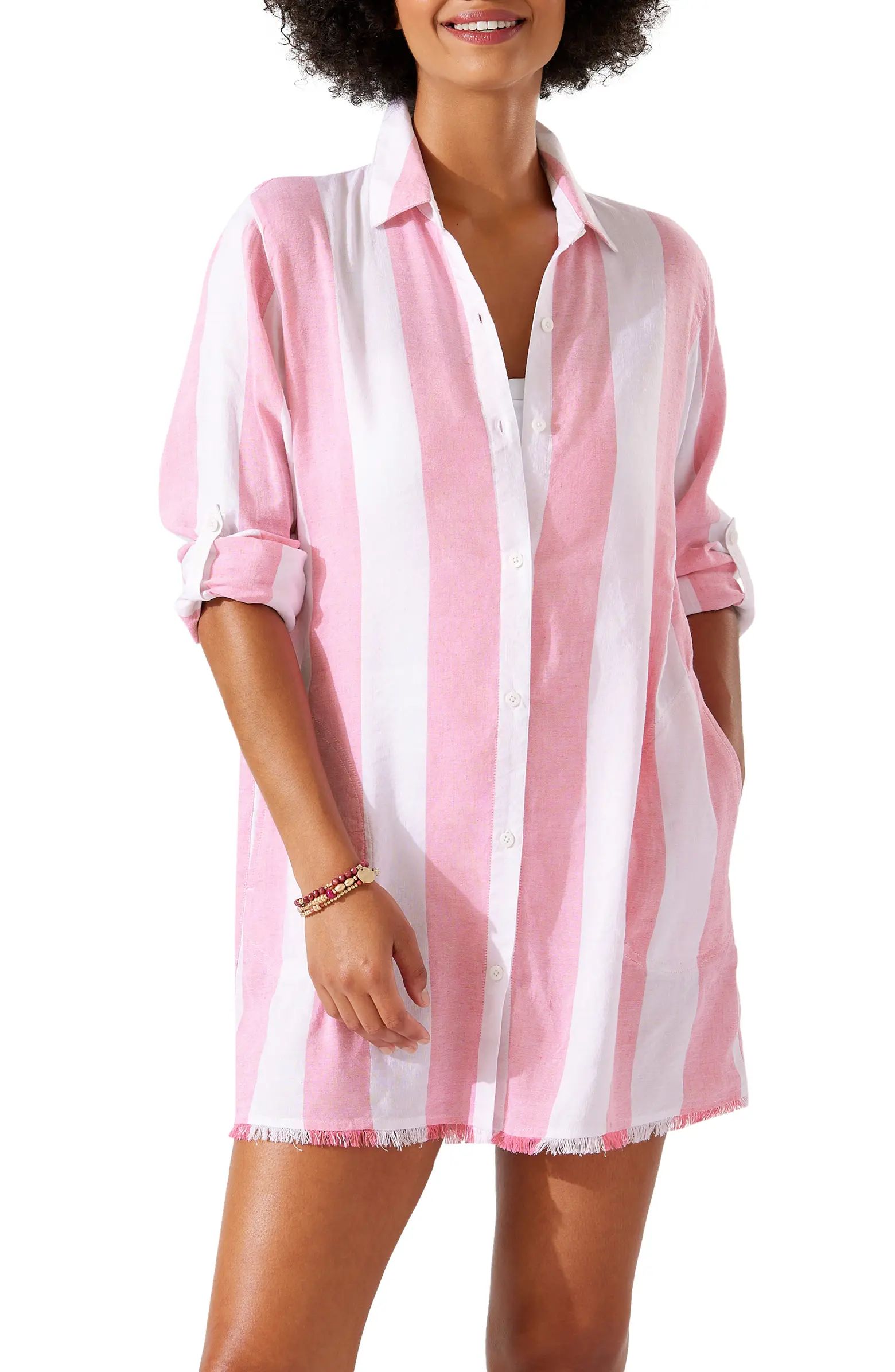 Rugby Beach Stripe Cover-Up Tunic Shirt | Nordstrom