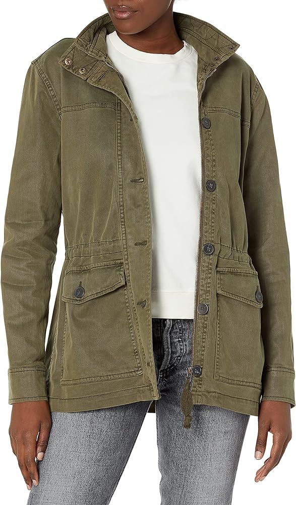 Lucky Brand womens Long Sleeve Button Up Two Pocket Utility Jacket | Amazon (US)