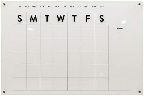 Parisloft Large Reusable Acrylic Wall Calendar, Clear Acrylic Monthly Wall Mounted Calendar, Mont... | Amazon (US)