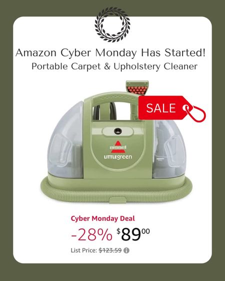 Amazon Cyber Monday, Bissel Bissell upholstery cleaner, carpet cleaner 

#LTKCyberweek #LTKGiftGuide #LTKHoliday
