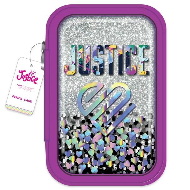 Justice J Sport Pencil Case with Silver Glitter and Confetti Accents | Walmart (US)