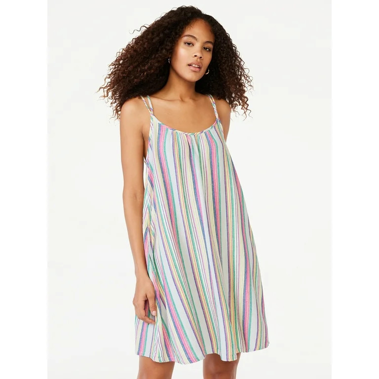 Free Assembly Women's Sleeveless Cross Back Mini Swing Dress, Sizes XS-XXL | Walmart (US)
