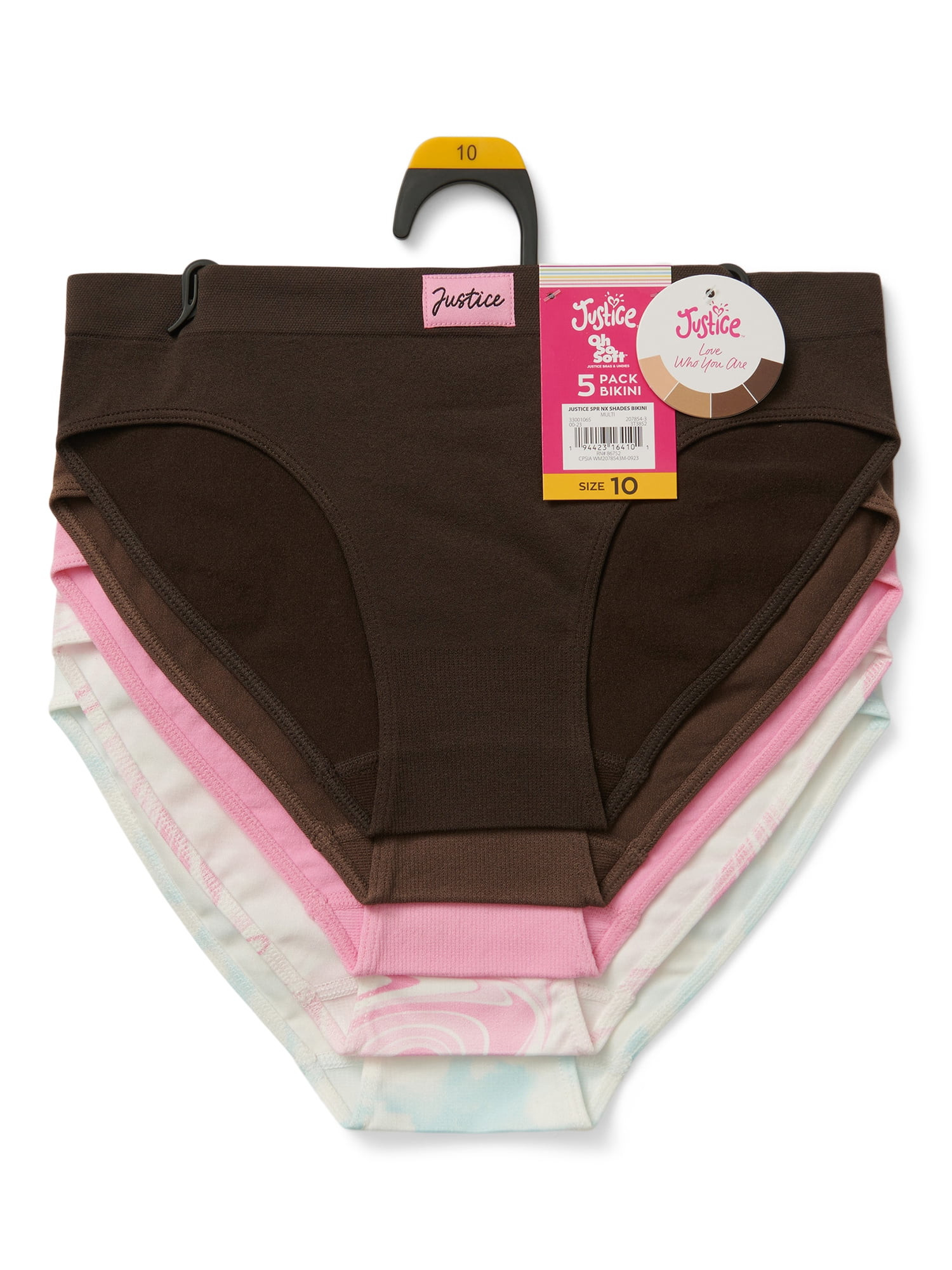 Justice Girls "Shades Collection" Bikini Undies, 5-Pack, Sizes 6-16 - Walmart.com | Walmart (US)