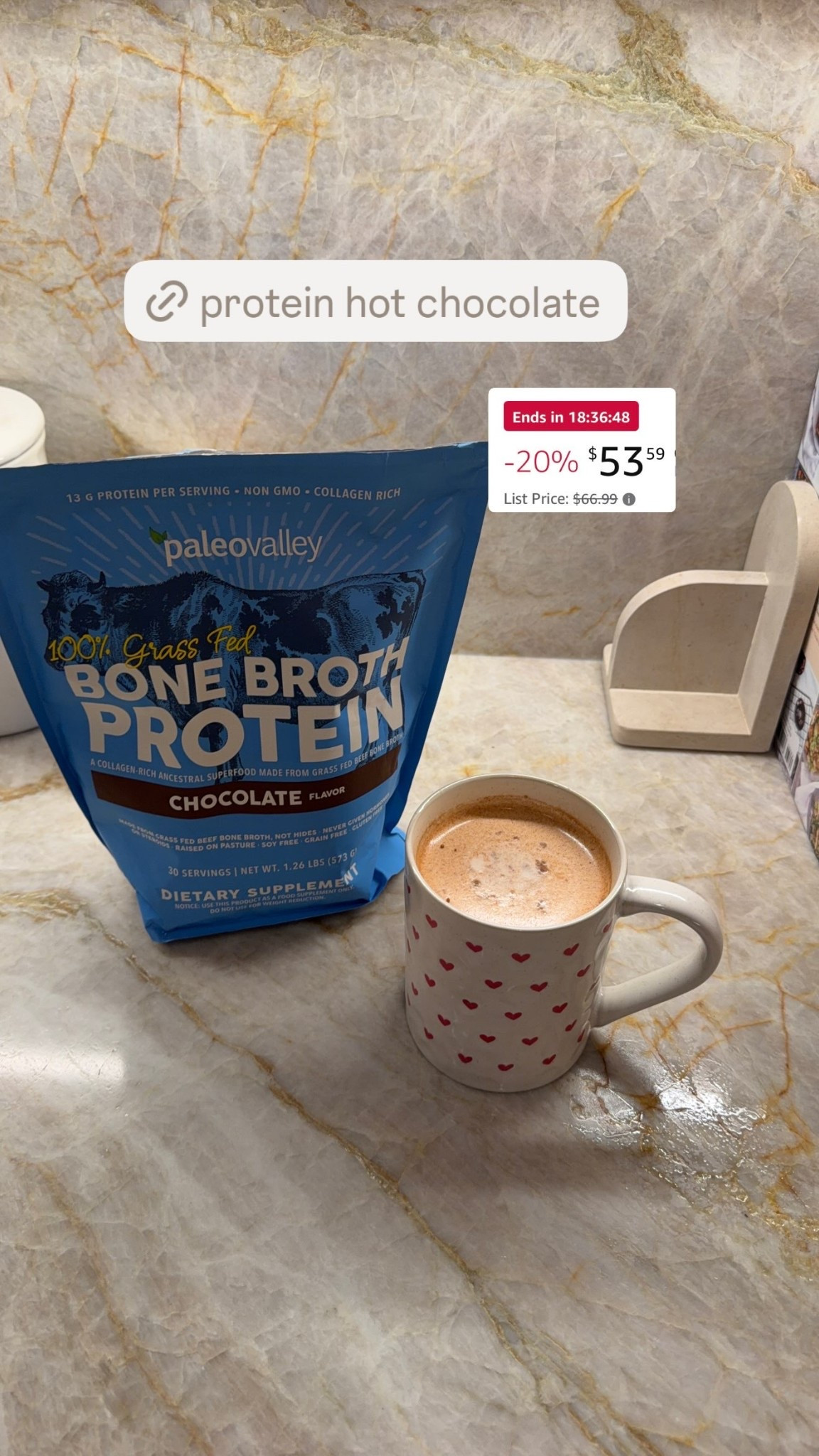 My favorite protein hot chocolate is on sale for Amazon Prime Big Deal Days! 🍫☕️