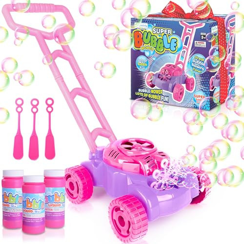 ArtCreativity Bubble Lawn Mower for Toddlers 1-3, Bubble Machine for 1-Year-Old Girl Gifts, Toddler Outdoor Toys for 2-Year-Old Girl Birthday Gift, Push Summer Gardening Toys for Toddlers Age 1 2 3 + | Amazon (US)