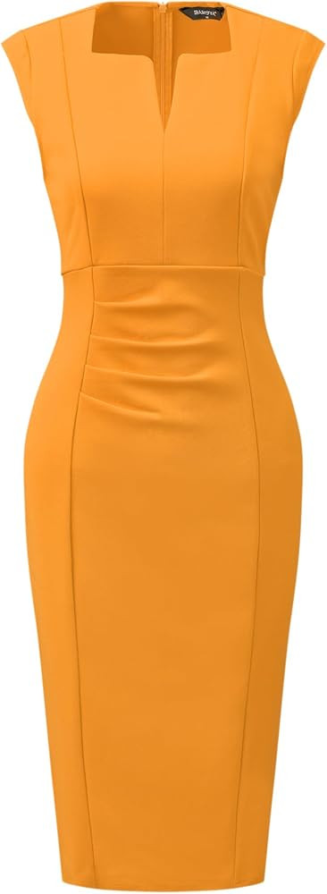 Allegra K Women's Sheath Dress Pencil Work Sleeveless Professional Office Dresses | Amazon (US)