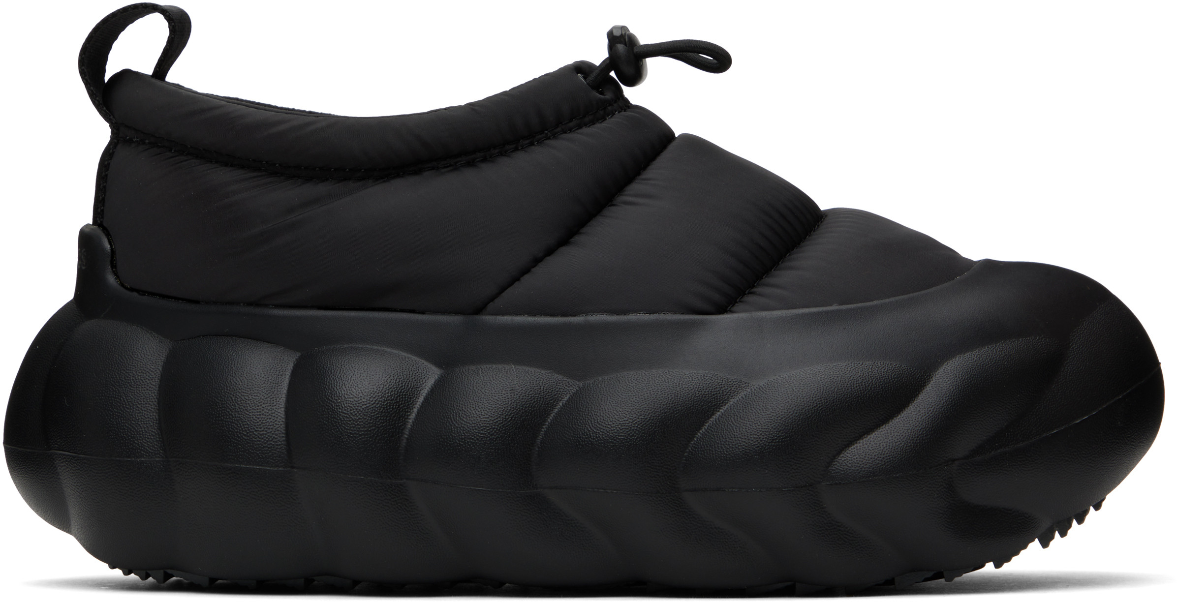 Crocs Black Overpuff Shorty Loafers | SSENSE