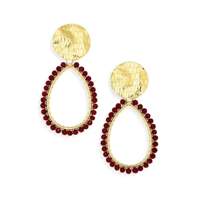 Panacea Beaded Teardrop Earrings in Burgundy at Nordstrom | Nordstrom