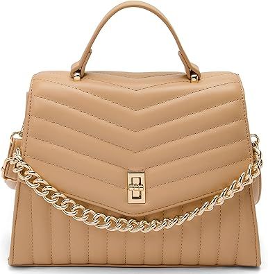 Like Dreams Classic Fashion Purses for Women Quilted Vegan Leather Satchel Top Handle Handbag | Amazon (US)