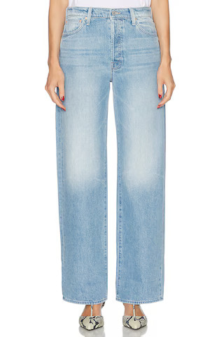 MOTHER The Dodger Button Hover Cuff Jeans in Blue | FWRD 