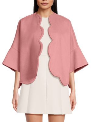 Valentino Scallop Cashmere Open Front Jacket on SALE | Saks OFF 5TH | Saks Fifth Avenue OFF 5TH