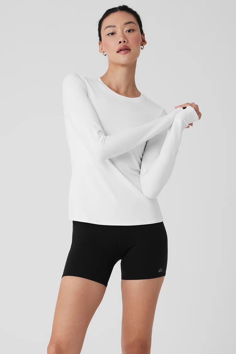 Alosoft Finesse Long Sleeve - White | Alo Yoga