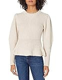 The Drop Women's Juliette Long Balloon-Sleeve Peplum Ribbed Sweater | Amazon (US)