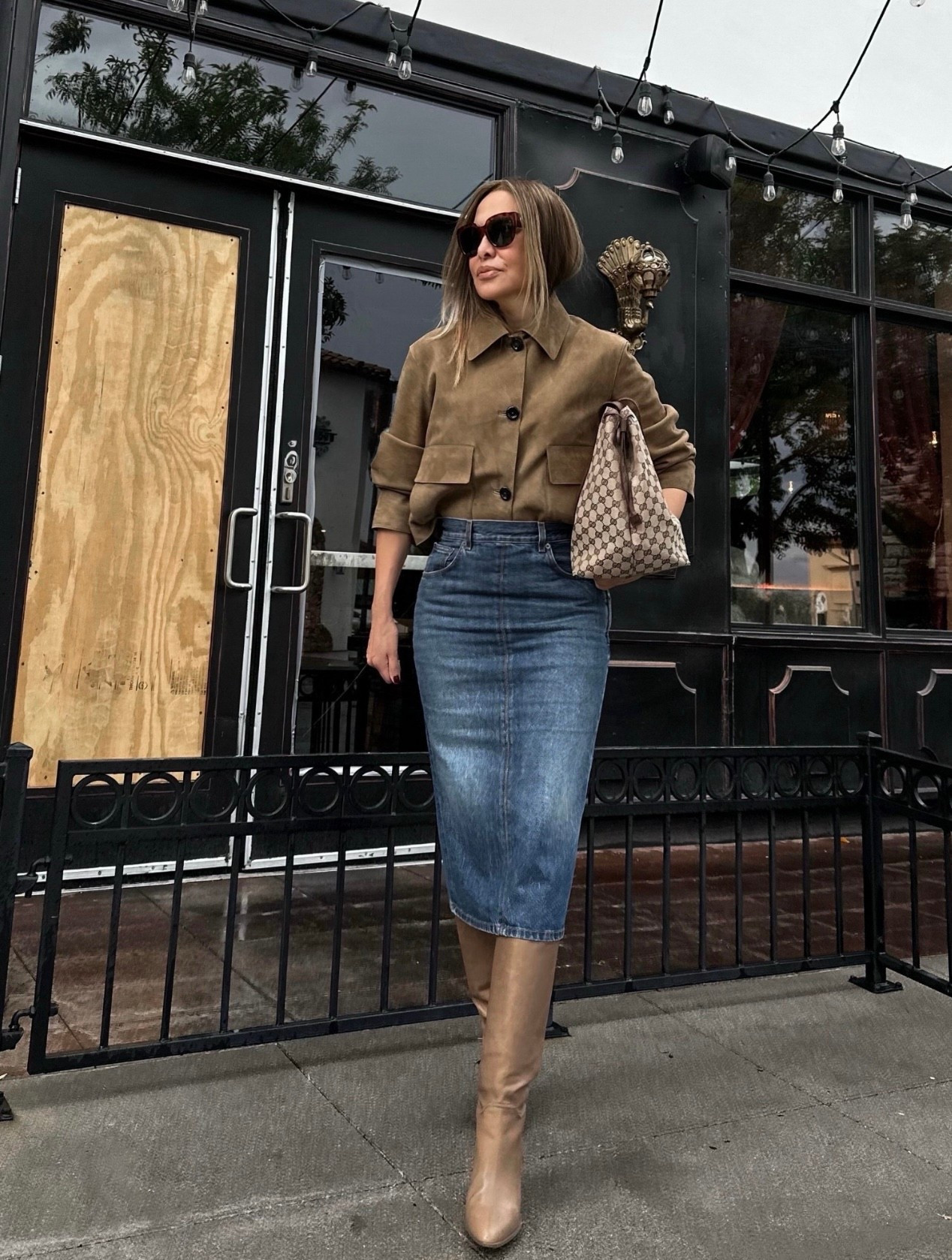 Fall outfit 
Denim skirt sold out.. linking  a different wash and some similar options !

#LTKItBag #LTKStyleTip #LTKSeasonal