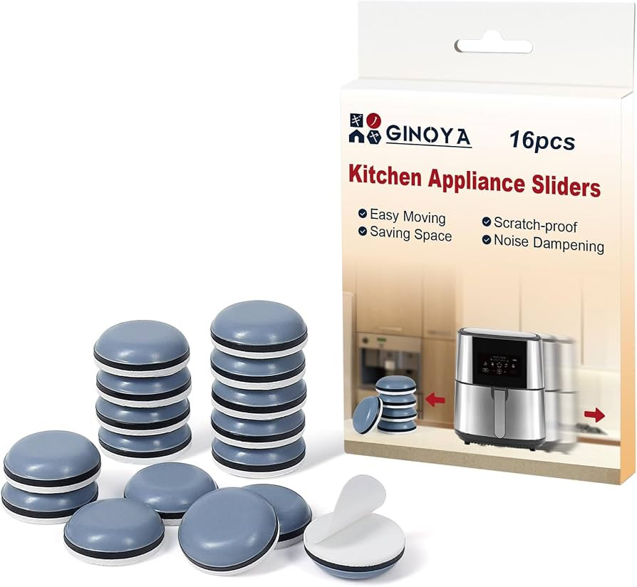 Kitchen Appliance Sliders, 16pcs DIY Adhesive Appliance Movers for Air Fryer Coffee Maker Easy Mo... | Amazon (US)