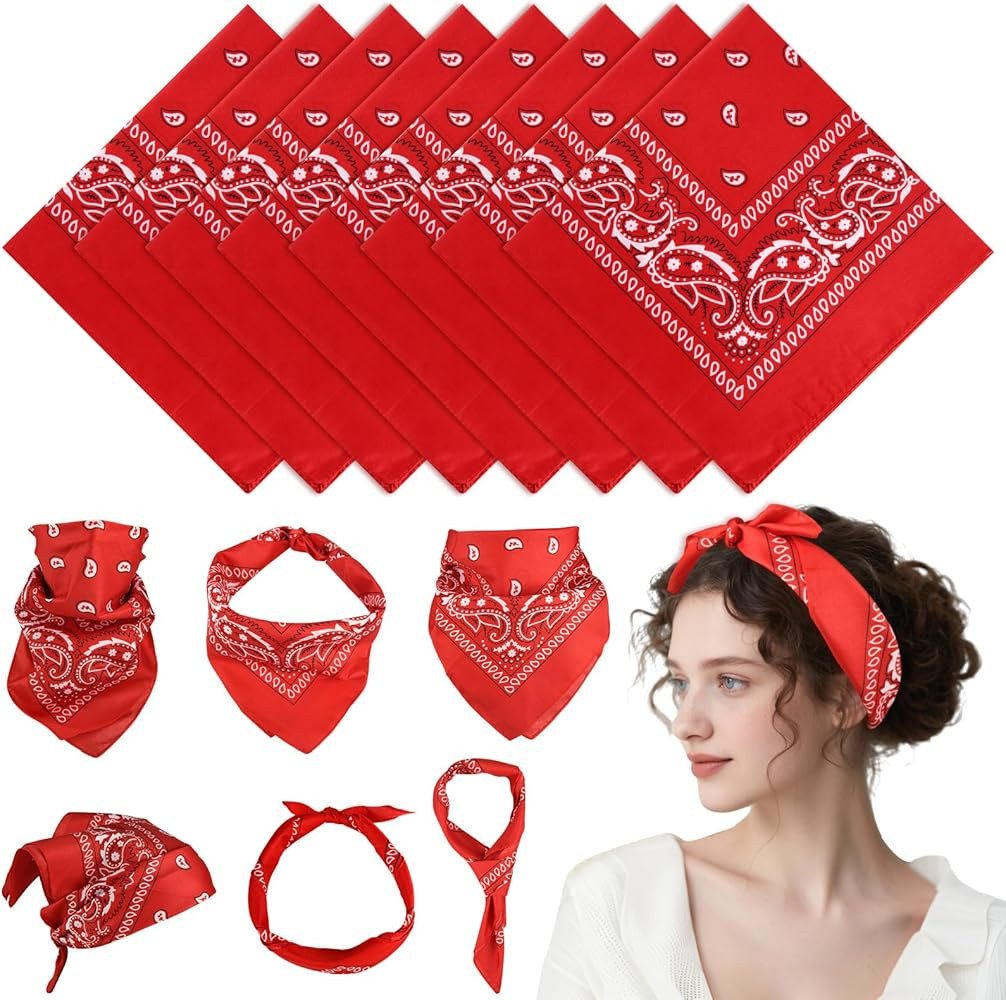 PLULON Bandanas for Men Women, Paisley Pattern, 100% Polyester | Amazon (US)