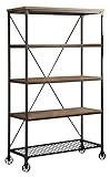 HOMELEGANCE Wood and Metal Bookshelf, 40", Brown/Black | Amazon (US)