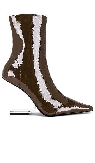 Compass Bootie in Brown Crinkle & Silver | Revolve Clothing (Global)