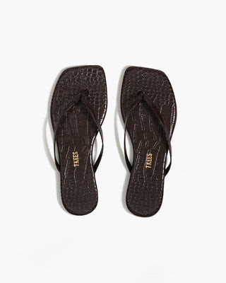 Square Toe Lily Croc - Carob | TKEES