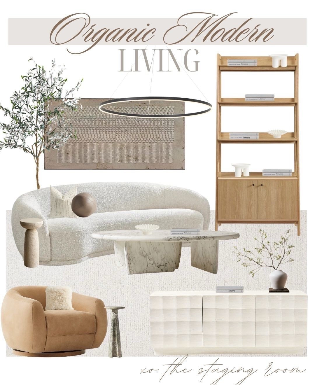 Organic modern living room 🤍

——
#livingroominspo #modernliving #curvedsofa #couch #arearug #coffeetable #marblecoffeetable #bookshelf #homedesign #homeinspo #homedecor #wayfairfinds

#LTKsale #LTKhome #LTKstyletip