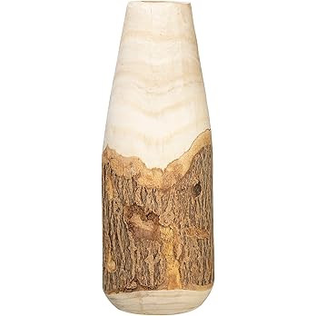 Creative Co-Op Carved Paulownia Wood Live Edge (Each one Will Vary) Vase, 16", Brown (DF2986) | Amazon (US)