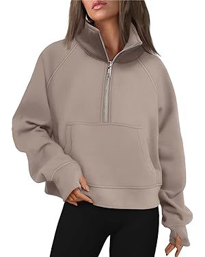 AUTOMET Womens Sweatshirts Half Zip Cropped Pullover Fleece Quarter Zipper Hoodies Fall outfits C... | Amazon (US)