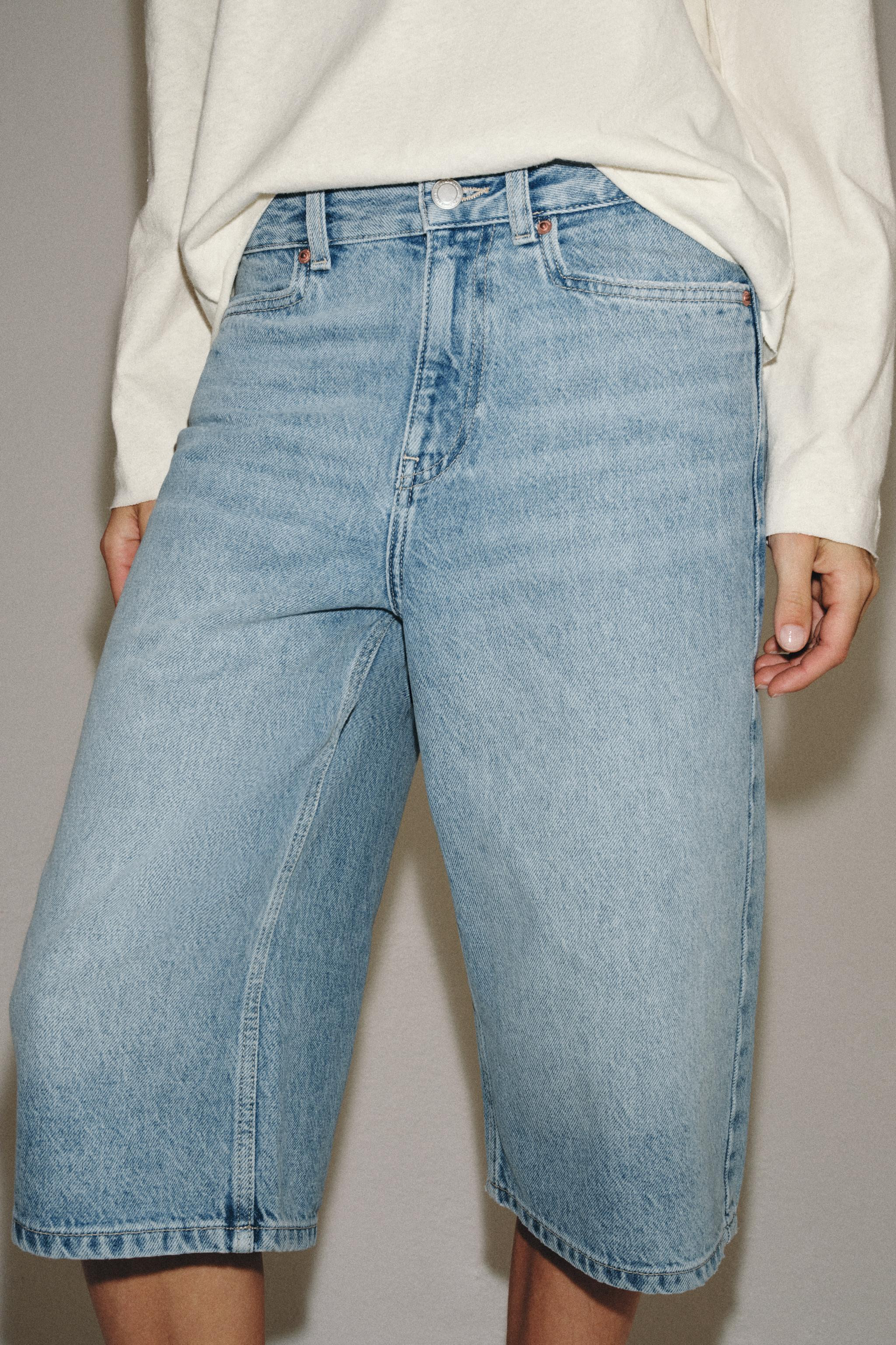 MID-RISE DENIM SHORTS ZW COLLECTION | Zara US