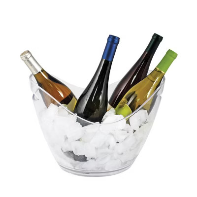 True Chill Clear Ice Bucket, Party tubs for Drinks, Champagne, Wine, Beer, and Soda, Acrylic Ice Bucket, 4 Bottle Capacity, 2 Gallon, Clear | Target