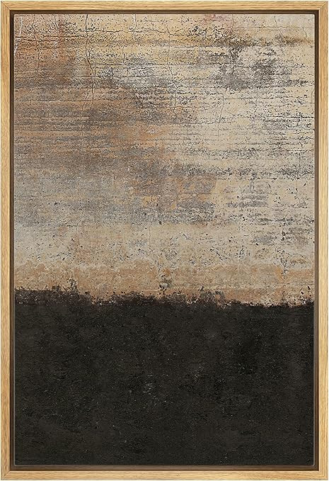 IDEA4WALL Framed Canvas Print Wall Art Grunge Dark Brown Rust Color Blocks Abstract Shapes Illust... | Amazon (US)