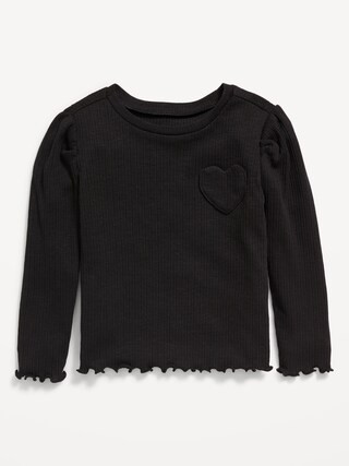 Long Puff-Sleeve Embroidered Heart T-Shirt for Toddler Girls | Old Navy (US)