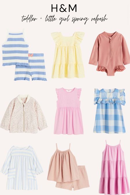 H&M toddler + little girl spring wardrobe refresh // dresses // swim // jacket // matching set // knits // spring break // summer // vacation // travel 

#LTKkids #LTKunder50 #LTKfamily