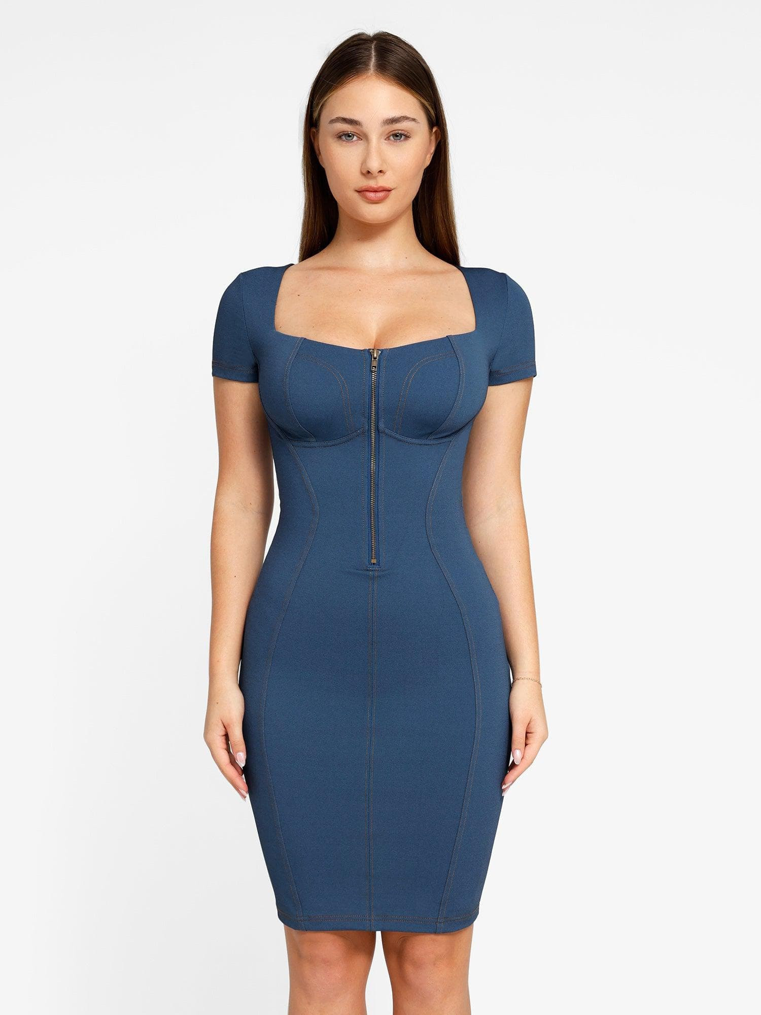 Shapewear Denim Sculpting Dress or Bodysuit or Jumpsuit | Popilush