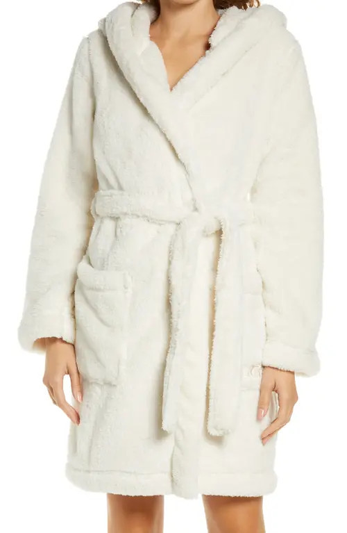 UGG(r) Aarti Faux Shearling Hooded Robe in Crm at Nordstrom, Size Large | Nordstrom