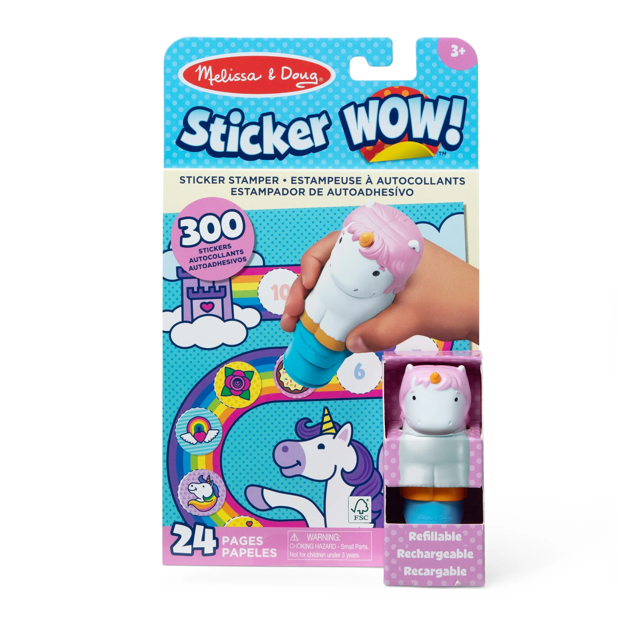Melissa & Doug WOW!™ Sticker 24-Page Activity Pad and Sticker Stamper (300 Stickers) | Walmart (US)