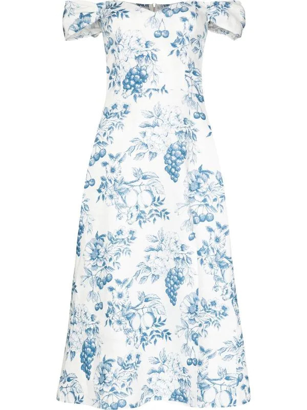 Schulterfreies Kleid mit Blumen-Print | Farfetch Global