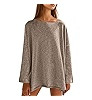 Tankaneo Womens Long Sleeve Shirts Oversized Lightweight Sweaters Crewneck Side Slit Hem Casual B... | Amazon (US)