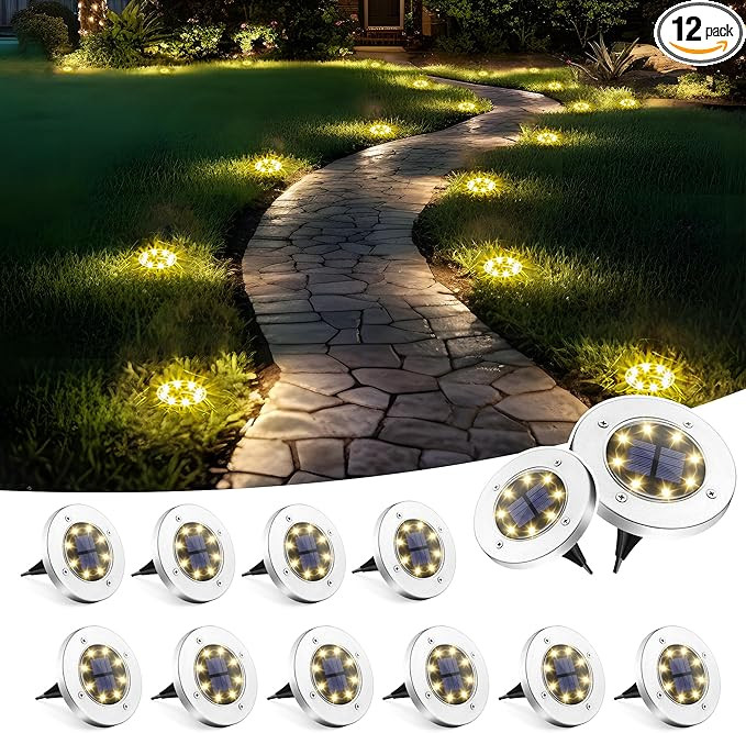 SOLPEX Solar Lights Outdoor Waterproof, 12 Pack Solar Ground Lights, Solar Garden Lights Landscap... | Amazon (US)