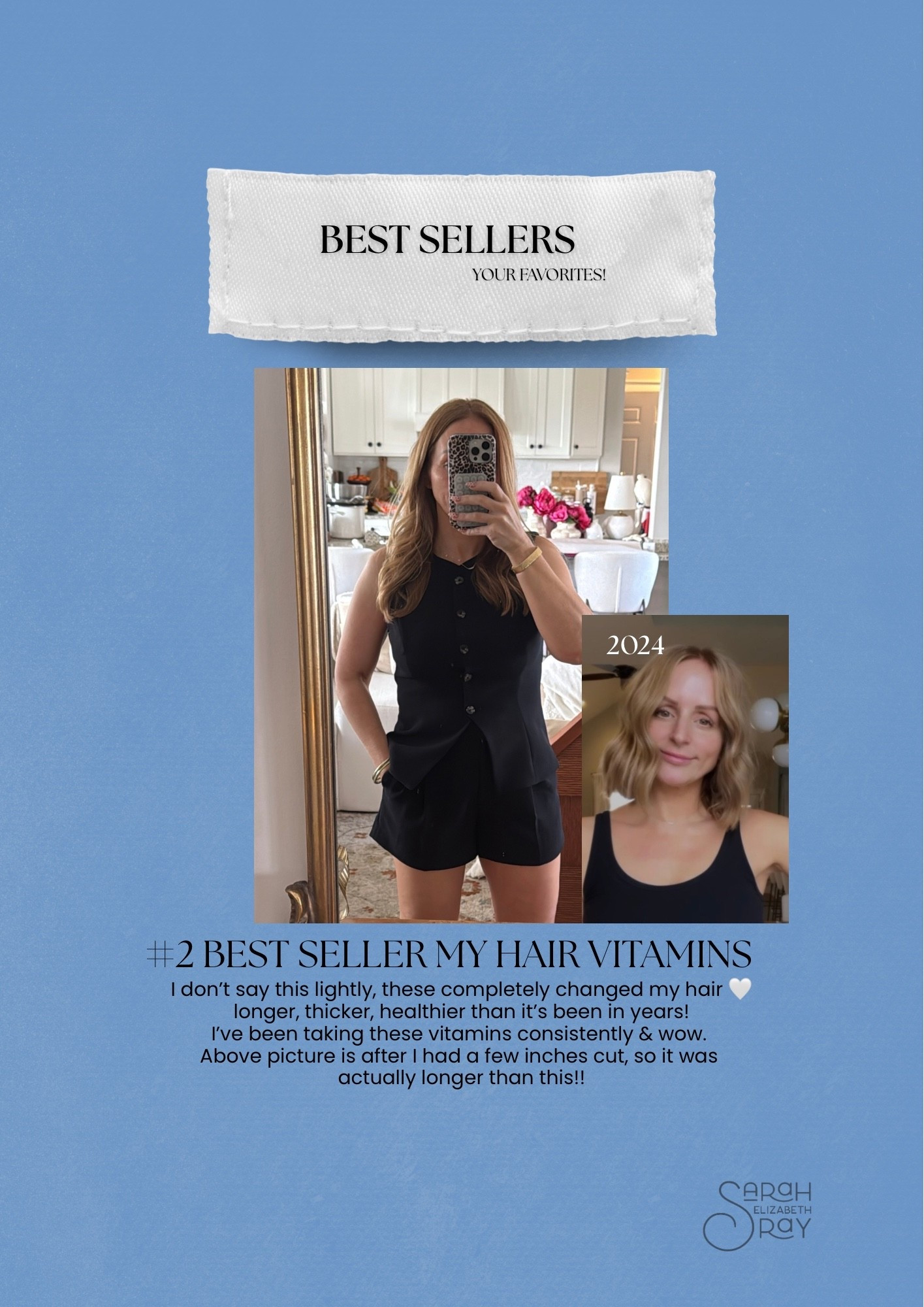 #2 BEST SELLER MY HAIR VITAMINS 
I don’t say this lightly, these completely changed my hair! Longer thicker, healthier than it’s been in years! I’ve been taking these vitamins consistently and wow above picture is after I had a few few inches cut so it was actually longer than this!! adding the shampoo and conditioner two



Hair, vitamins, black short Aritzia vest, set travel set 

#LTKmomlife #LTKOver40 #LTKselfcare