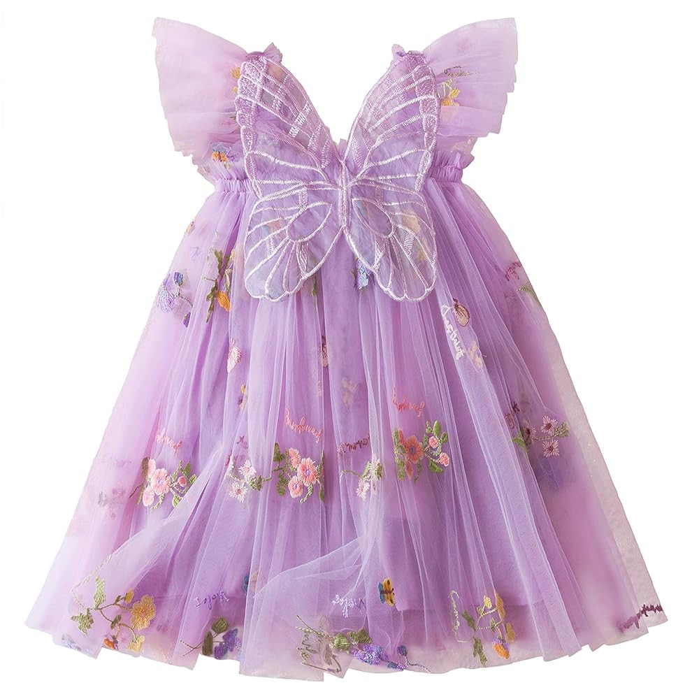 NNJXD Baby Girl Tulle Dress Casual Flower Embroidery Toddler Dresses | Amazon (US)