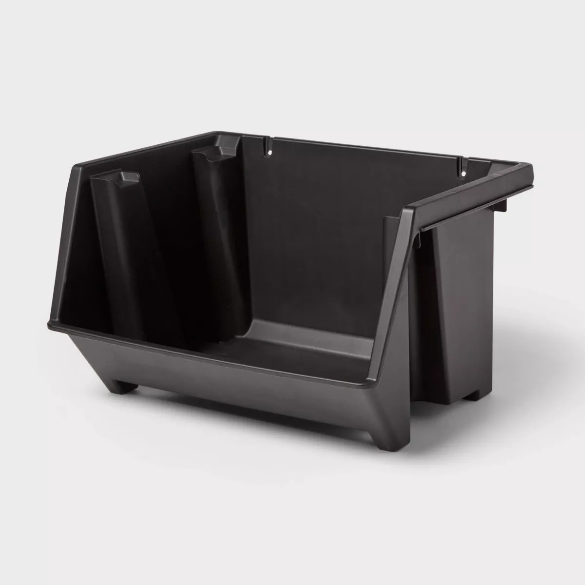 Large Open Front Stackable Storage Bin - Brightroom™: Black Polypropylene Utility, 10.75 Volume... | Target