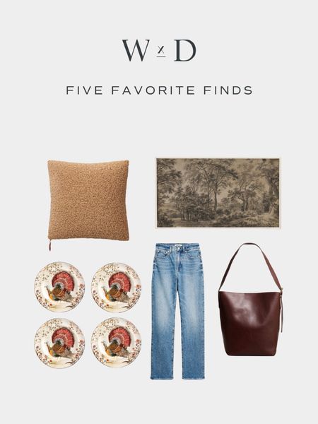 The 90s straight jeans I bought in multiple colors, the festive Thanksgiving plates I’m incorporating onto our table this year, and a quietly luxurious bucket bag that won’t break the bank, plus more… shop this week’s Five Favorite Finds 👀

#LTKSeasonal #LTKSale #LTKhome